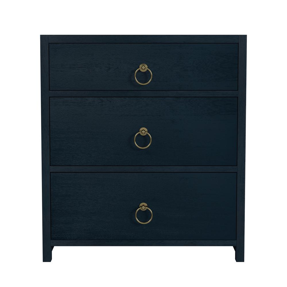 Company Lark  3 Drawer Nightstand, Navy Blue. Picture 2