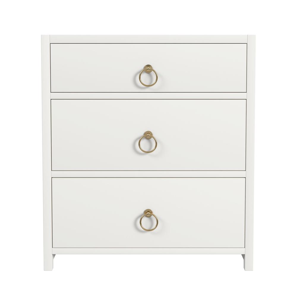 Company Lark 3 Drawer Nightstand, White. Picture 2
