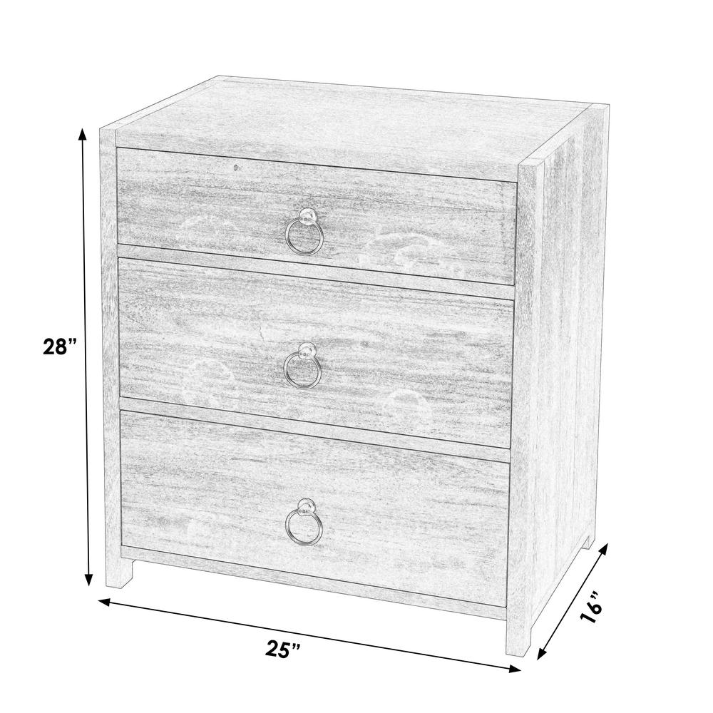 Company Lark 3 Drawer Nightstand, White. Picture 6
