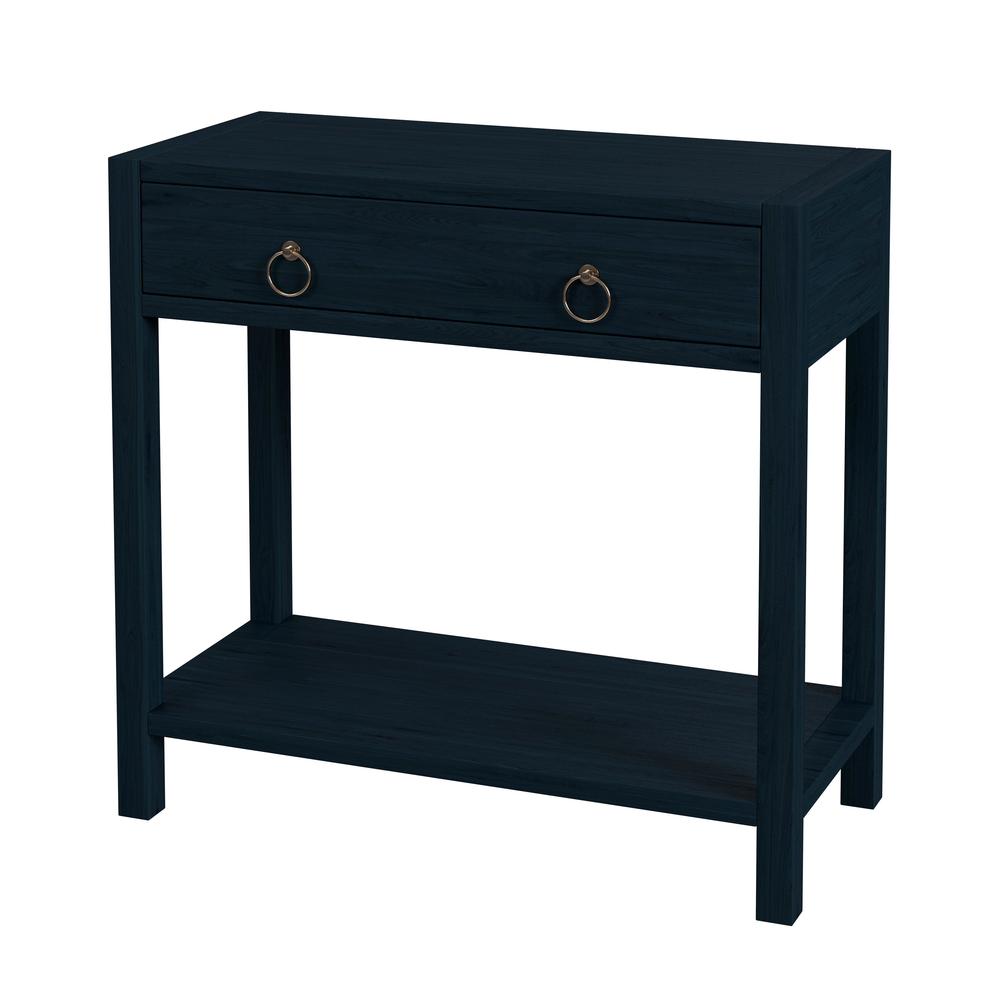 Company Lark 30" Wood 1-Drawer Nightstand, Navy Blue. Picture 1