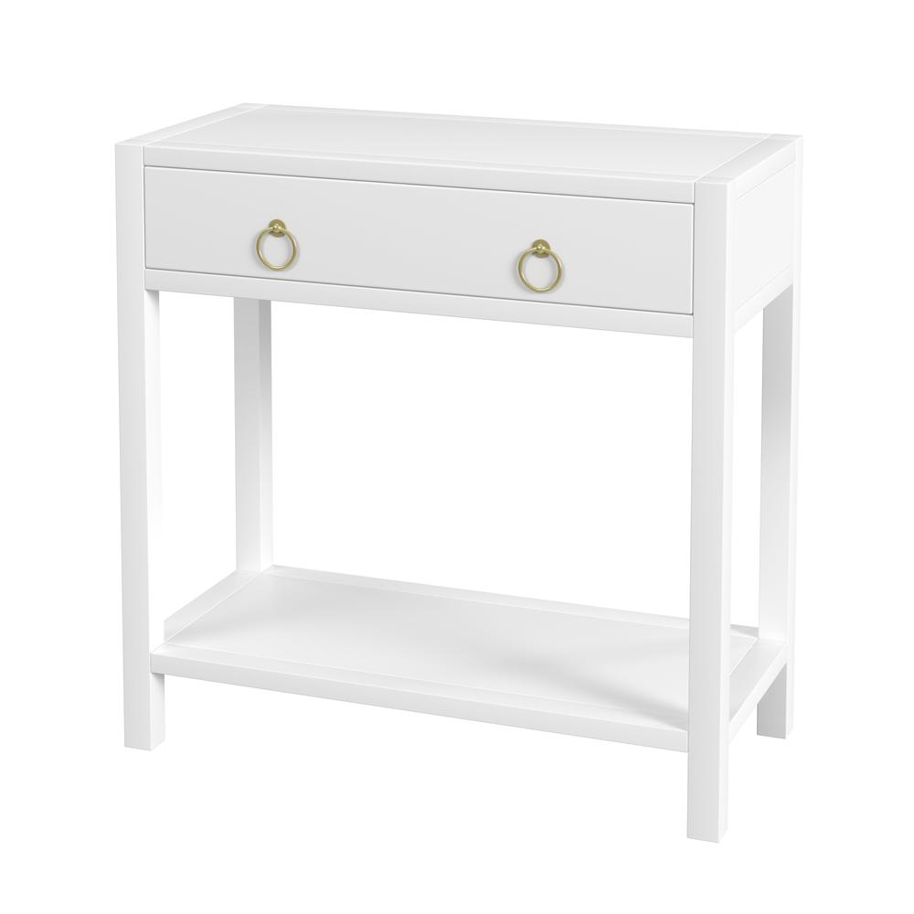 Company Lark 30" Wood 1-Drawer Nightstand, White. Picture 1