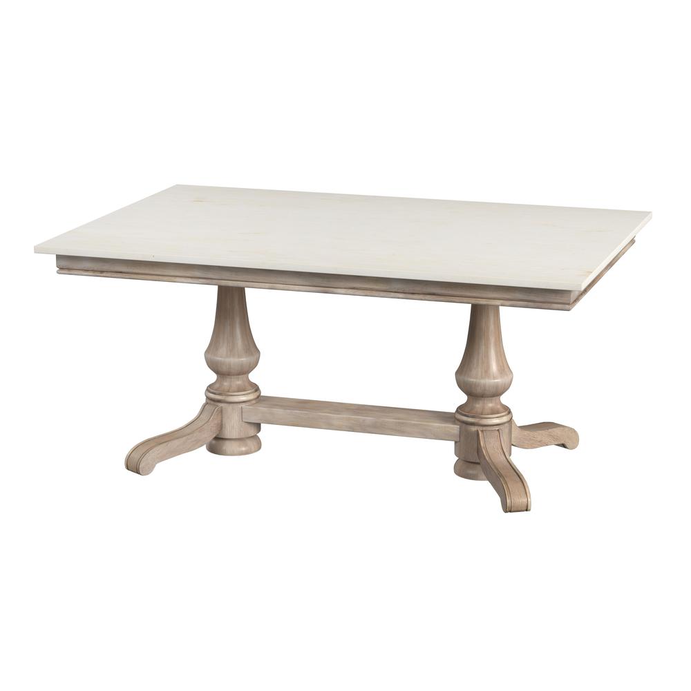 Company Danielle Rectangular Marble Dining Table, Tan/Beige. Picture 1