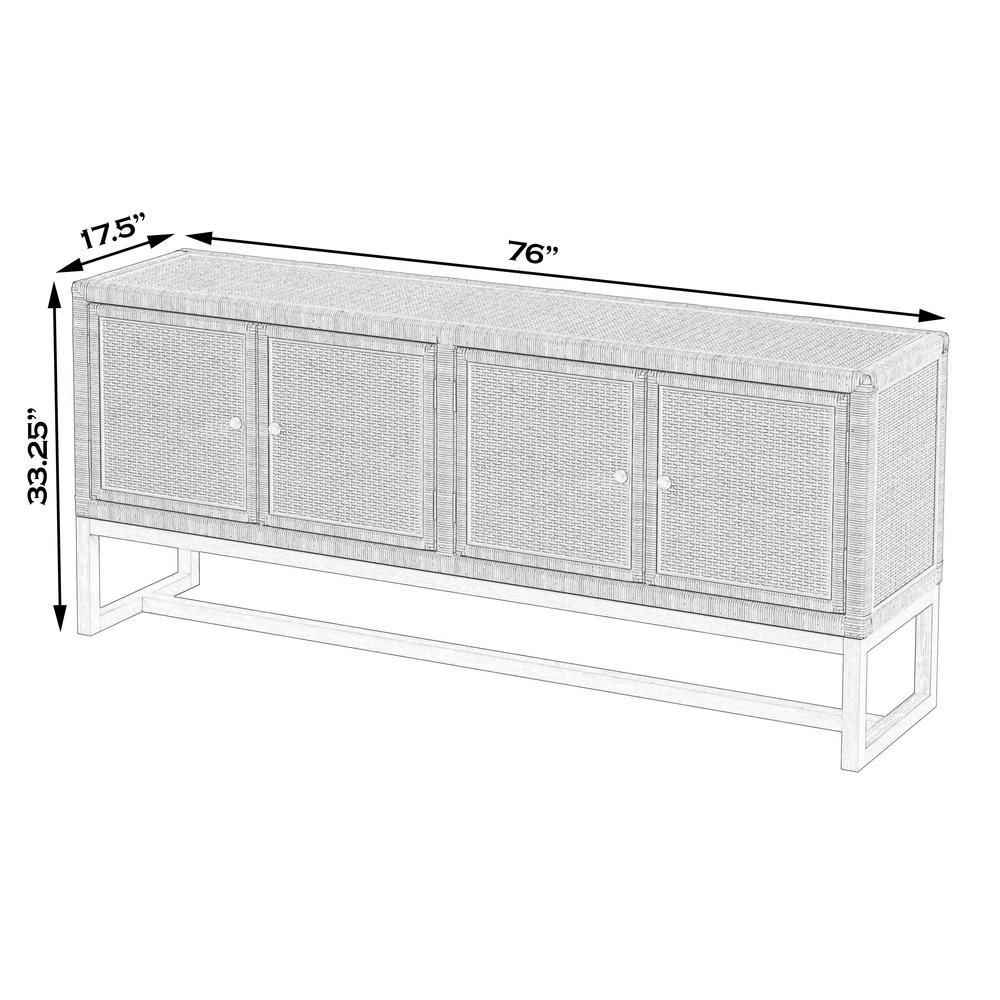 Company Captiva Rattan 4 Door 76" Sideboard, Natural. Picture 7