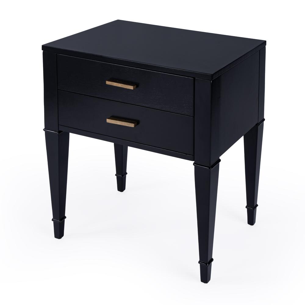 Company Kai 24 in. W Rectangular 2 Drawer End Table, Black. Picture 1