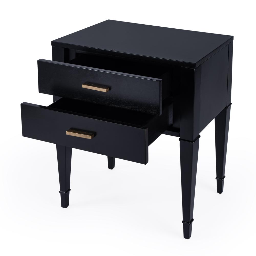 Company Kai 24 in. W Rectangular 2 Drawer End Table, Black. Picture 2