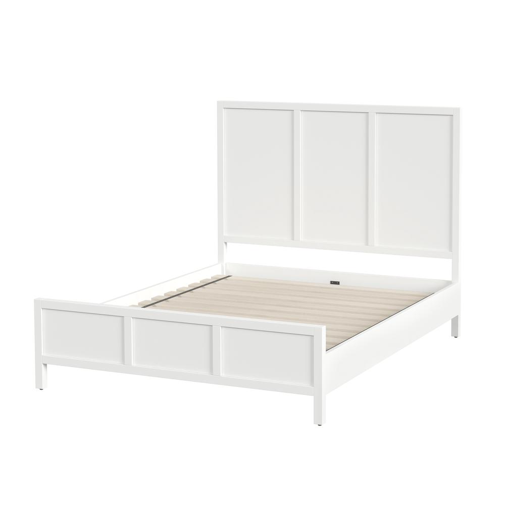 Company Lark Queen Size Bed, White. Picture 1