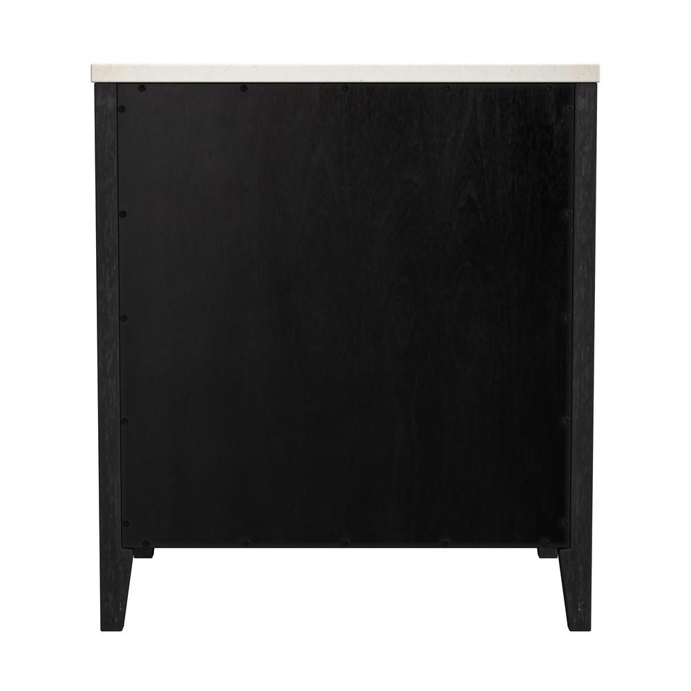 Company Mayfair 2 Drawer Wood and Marble Nightstand, Black. Picture 4