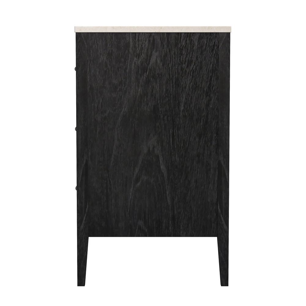 Company Mayfair 6 Drawer Wood and Marble Dresser, Black. Picture 3