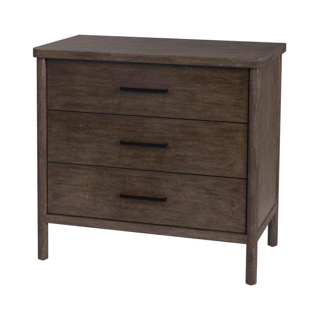 Company Lennon 34 in. W Rectangular 3 Drawer Rounded Leg Dresser, Brown. Picture 1