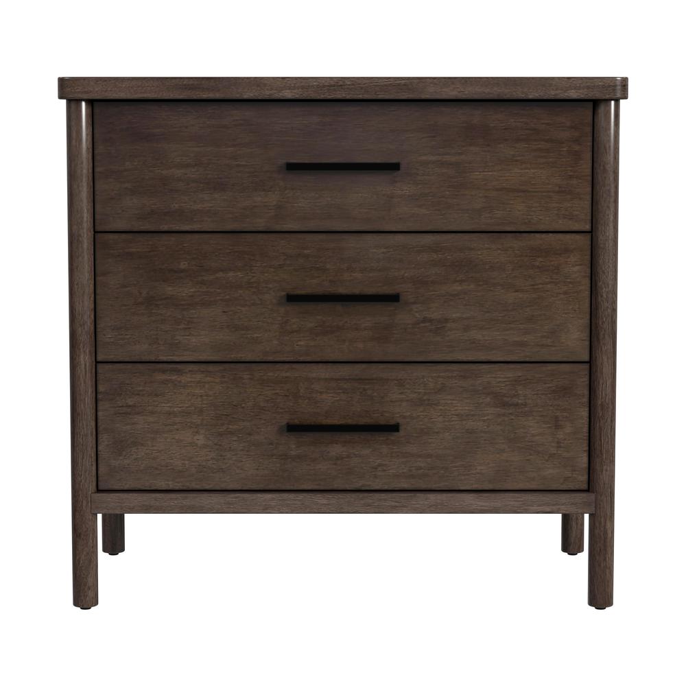 Company Lennon 34 in. W Rectangular 3 Drawer Rounded Leg Dresser, Brown. Picture 2