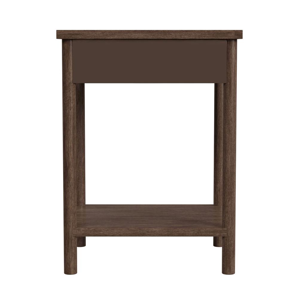 Company Lennon 21 in. W Rectangular 1 Drawer Rounded Leg Nightstand, Brown. Picture 4