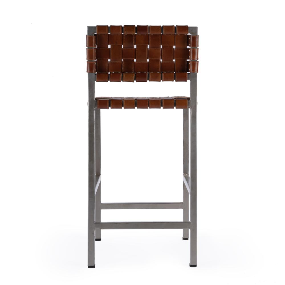 Company Bromley 24. in. Iron and Leather Counter Stool, Brown. Picture 5