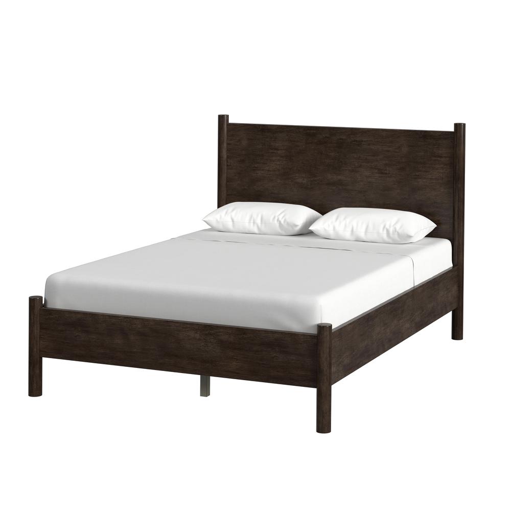 Company Lennon Rounded Leg Queen Bed, Medium Brown. Picture 6