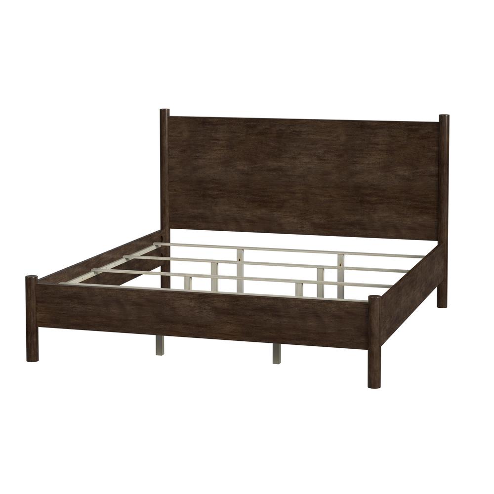 Company Lennon Rounded Leg King Bed, Medium Brown. Picture 1
