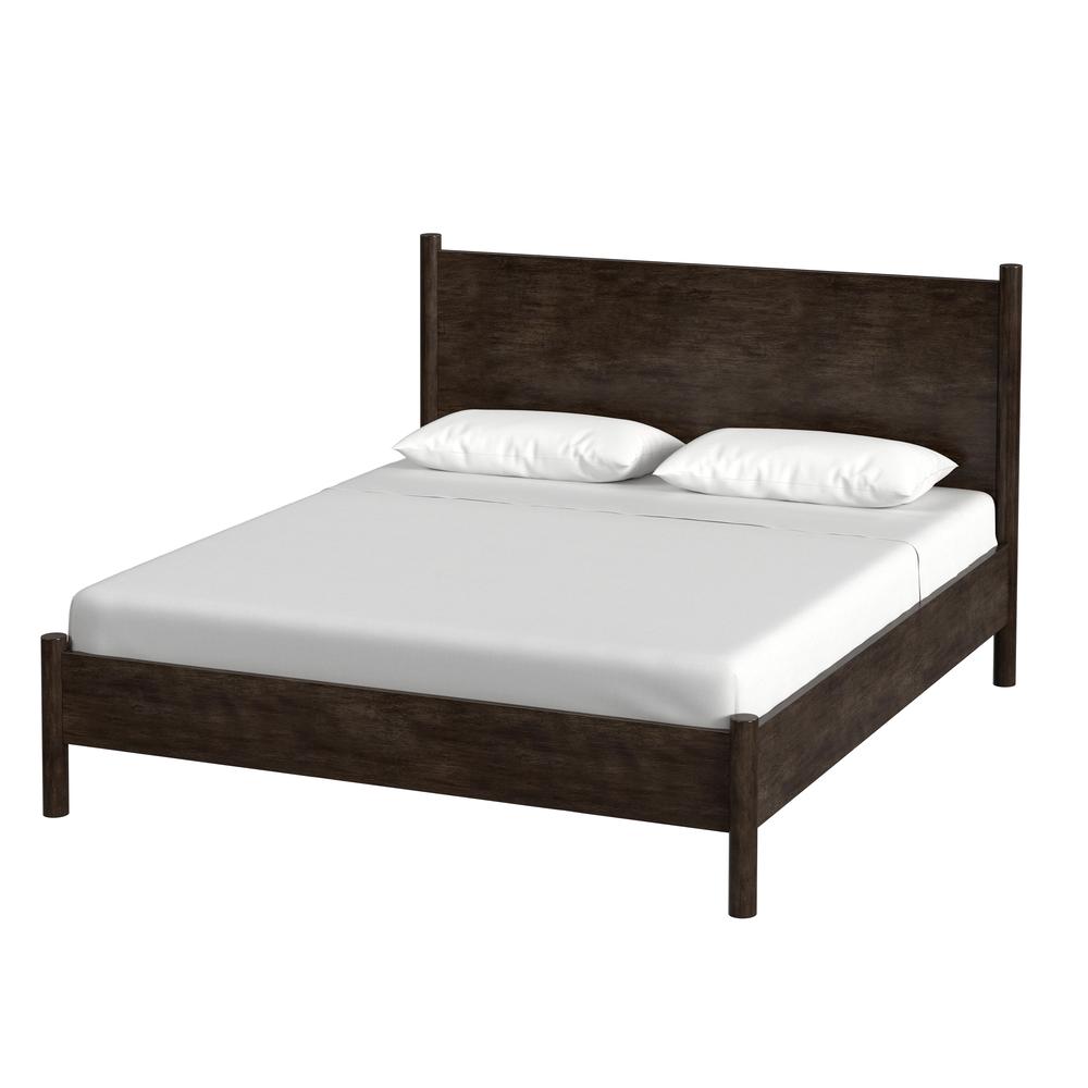 Company Lennon Rounded Leg King Bed, Medium Brown. Picture 6