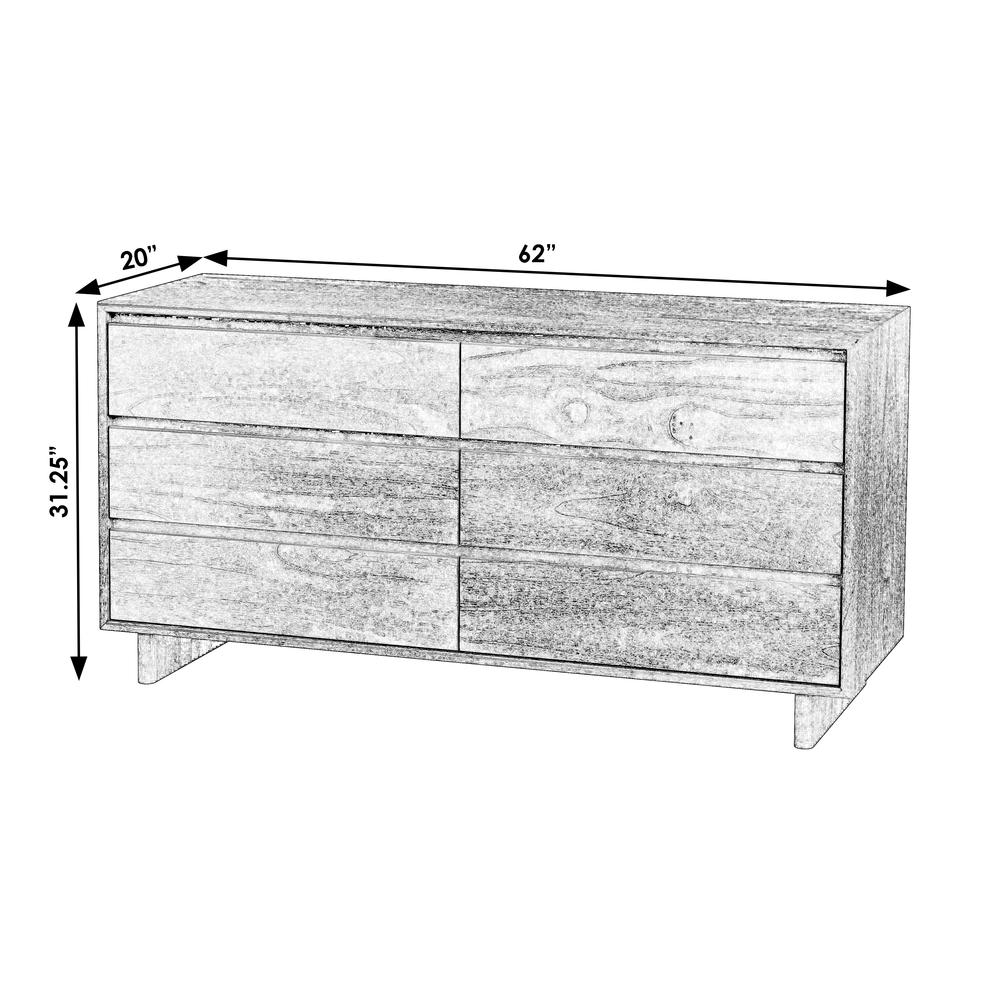 Company Halmstad Wood Panel 6 Drawer Dresser, Brown. Picture 6