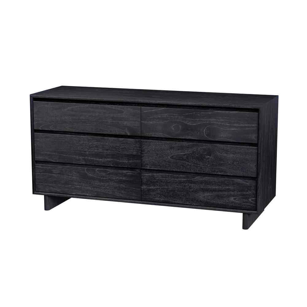 Company Halmstad Wood Panel 6 Drawer Dresser, Black. Picture 1