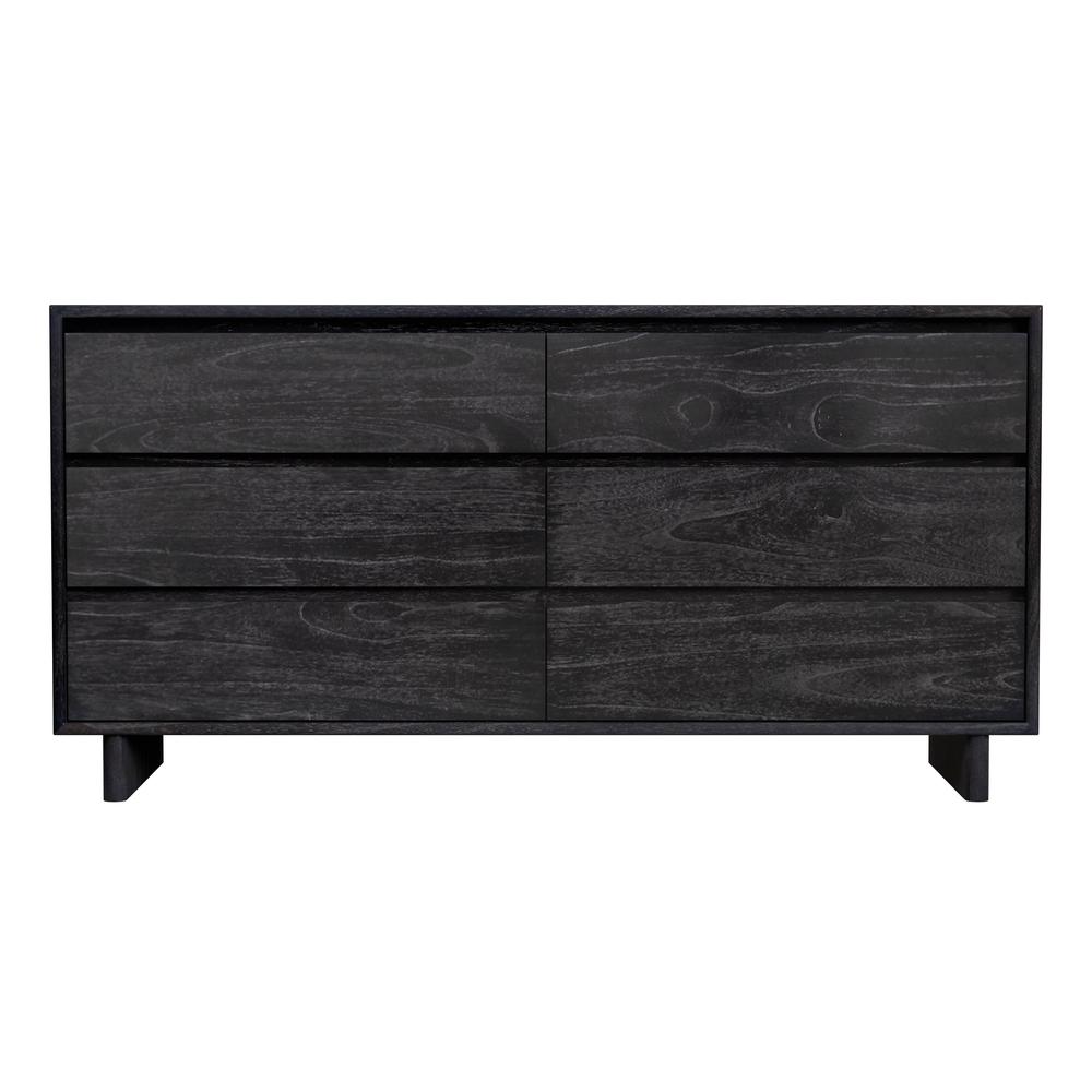 Company Halmstad Wood Panel 6 Drawer Dresser, Black. Picture 2