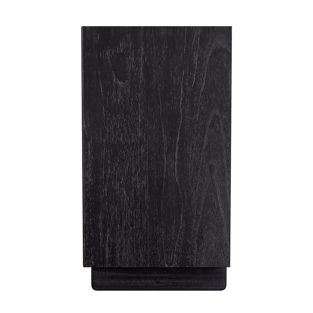 Company Halmstad Wood Panel 3 Drawer Narrow Nightstand, Black. Picture 3