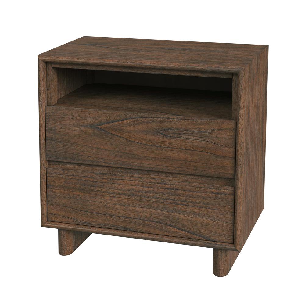 Company Halmstad Wood Panel 2 Drawer Nightstand, Brown. Picture 1