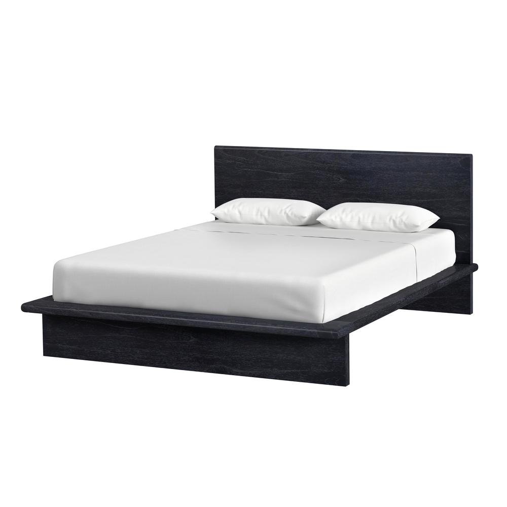 Company Halmstad Wood Panel Queen Bed, Black. Picture 2