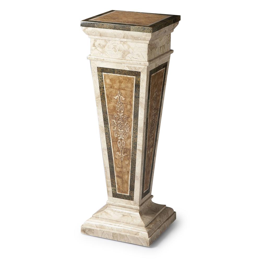 Company Augustus Etched Fossil Stone Pedestal, Assorted. Picture 1