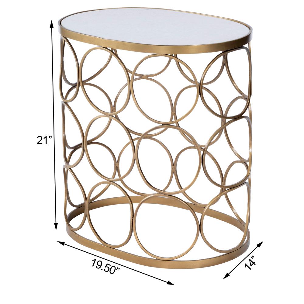 Company Talulah Oval Marble Side Table, Gold. Picture 8