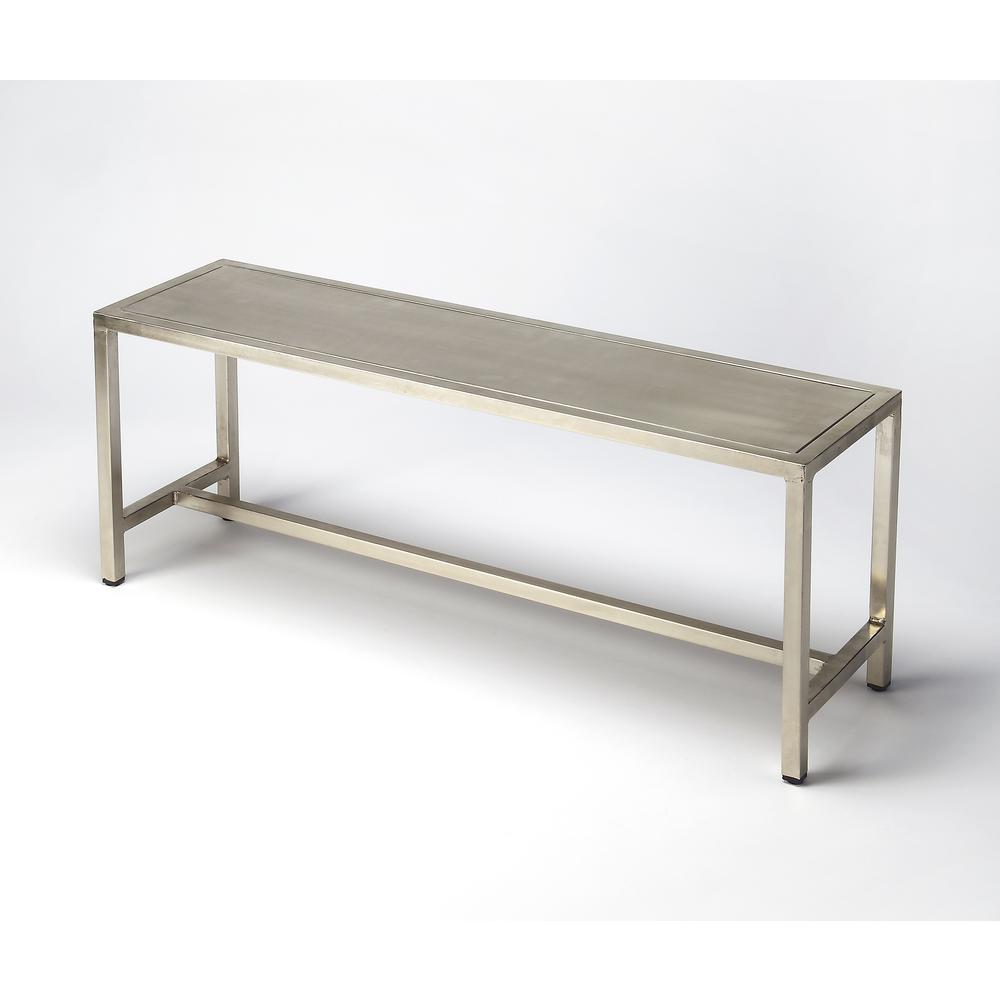 Company Tribeca Iron 43.5"W Bench, Silver. Picture 1