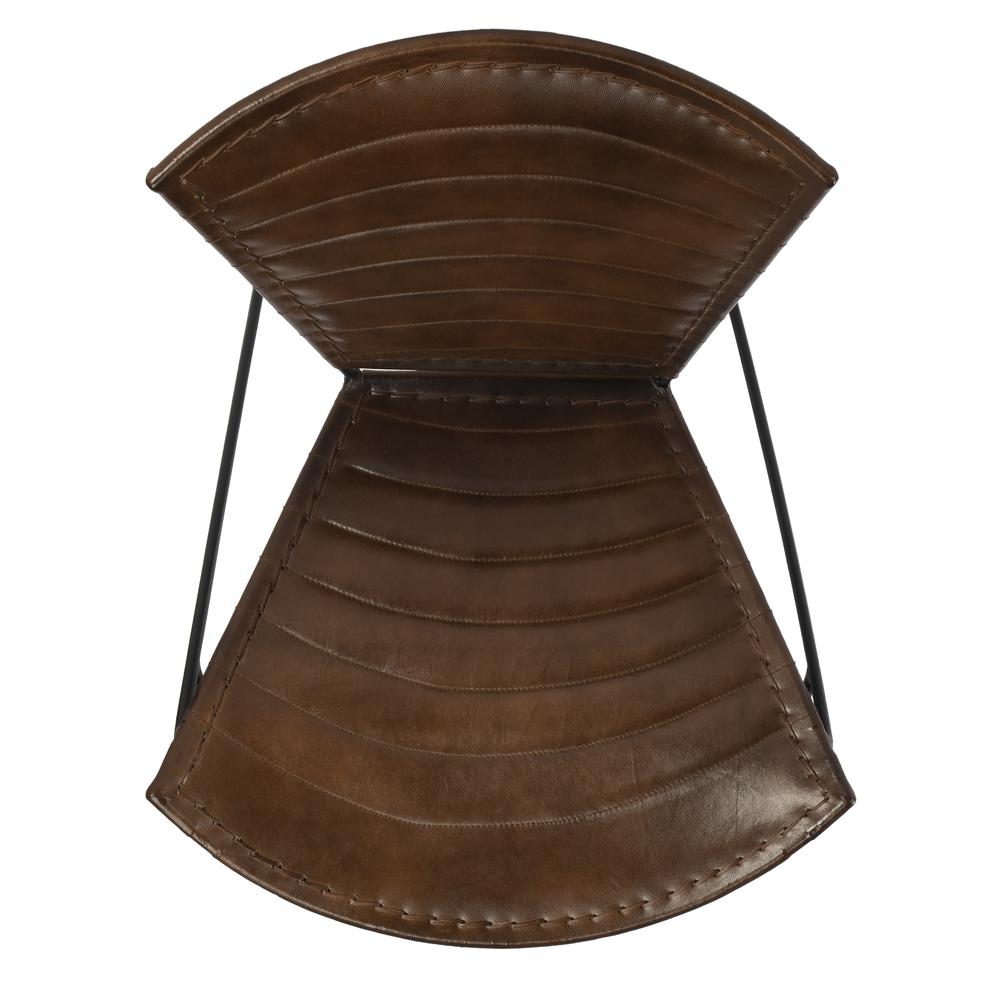 Curved Iron & Leather Accent Chair, Belen Kox. Picture 5