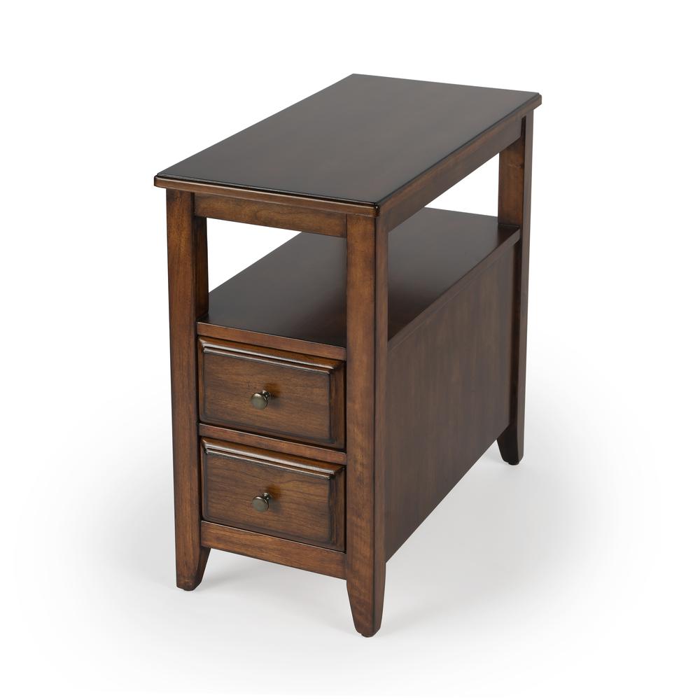 Company Marcus Side Table with Storage, Medium Brown. Picture 1