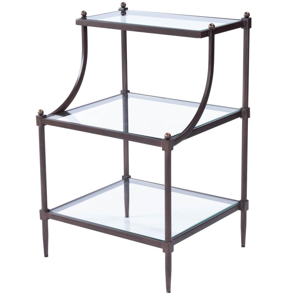 Peninsula Metal & Glass Tiered Side Table, Hallmark. Picture 1