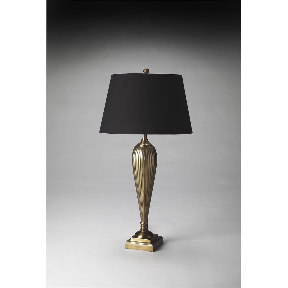 Antique Brass Finish Table Lamp, Hors D'oeuvres. Picture 2