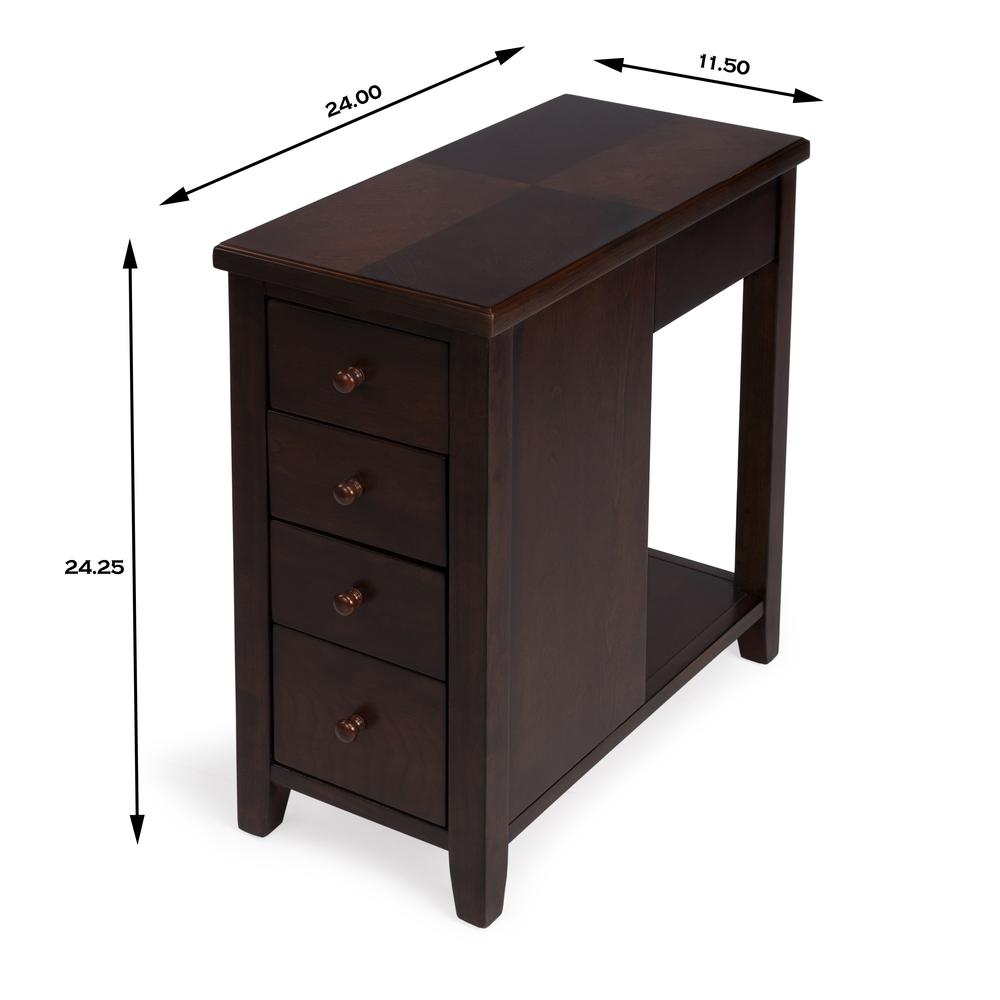 Company Kelton 4 Drawer Side Table, Dark Brown. Picture 7