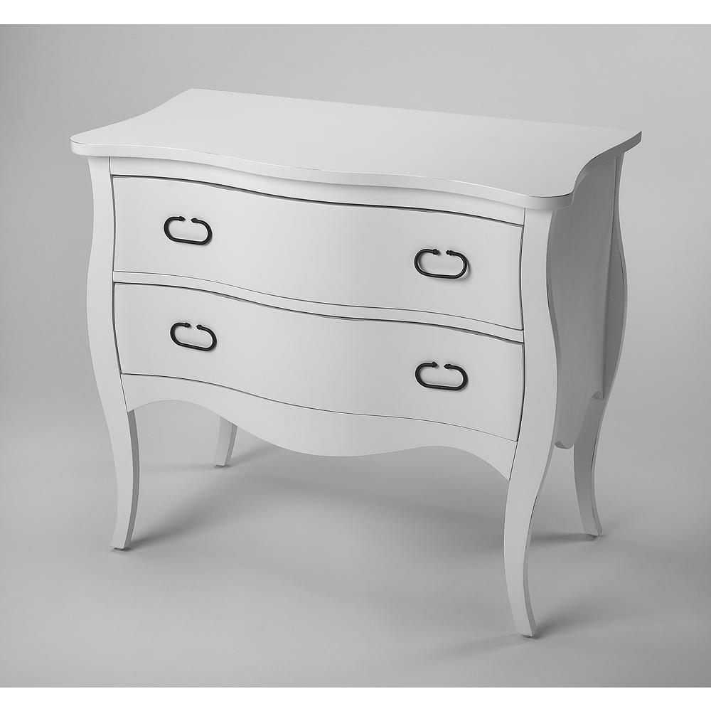 Rochelle Off White Drawer Chest, White. Picture 1