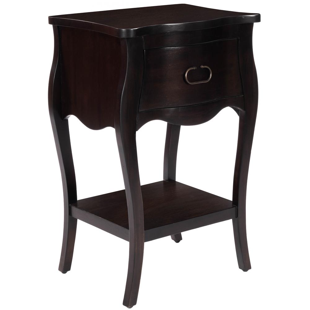 Company Rochelle 1 Drawer Nightstand, Dark Brown. Picture 1