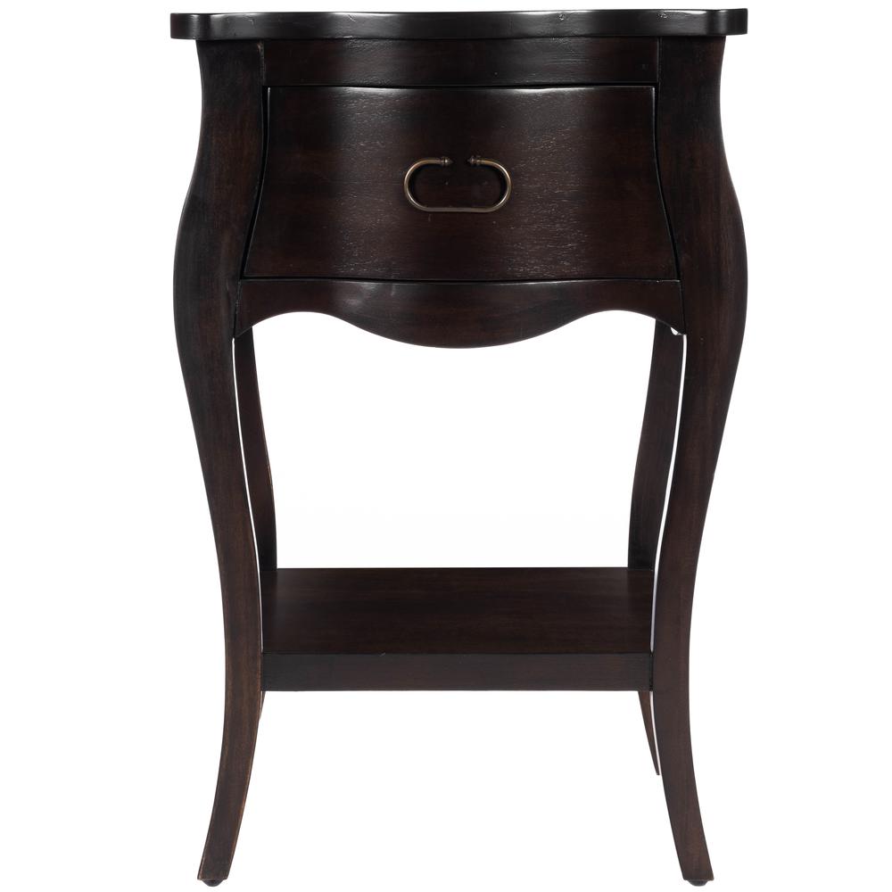Company Rochelle 1 Drawer Nightstand, Dark Brown. Picture 2