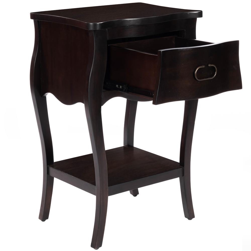 Company Rochelle 1 Drawer Nightstand, Dark Brown. Picture 7