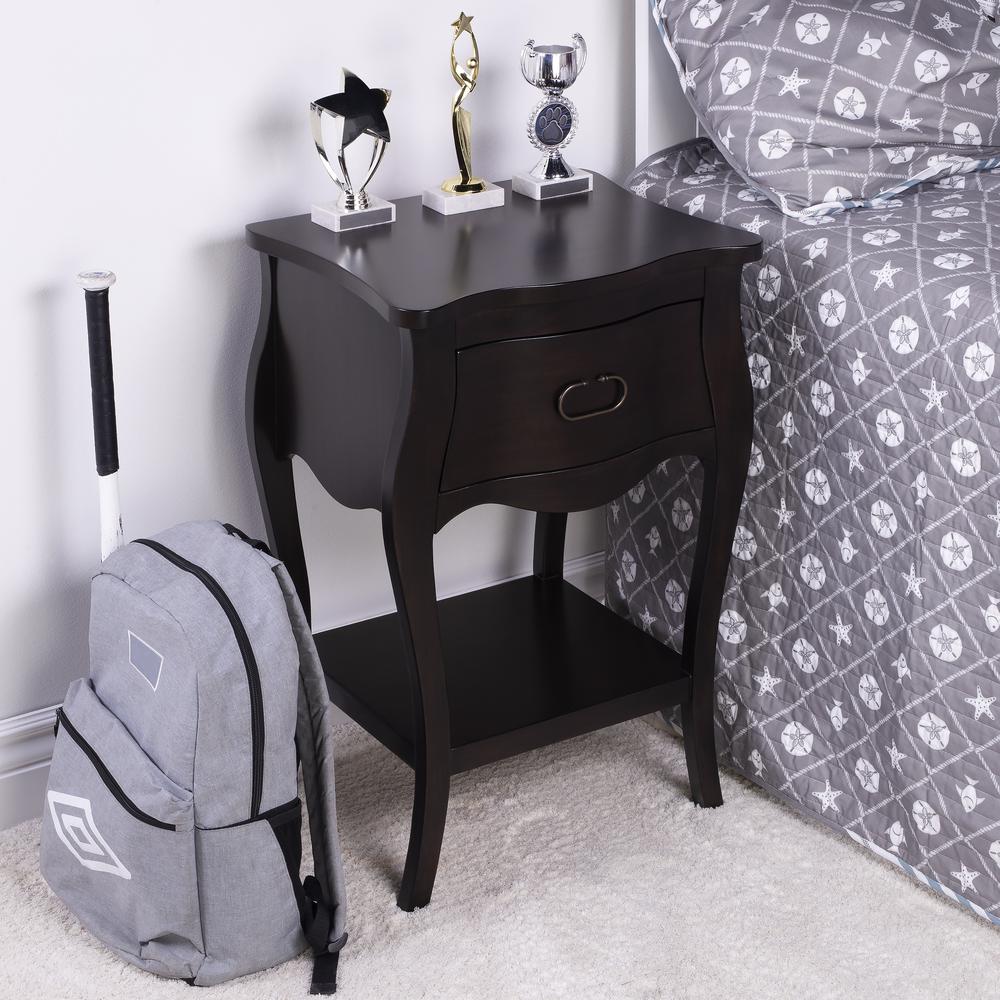 Company Rochelle 1 Drawer Nightstand, Dark Brown. Picture 10