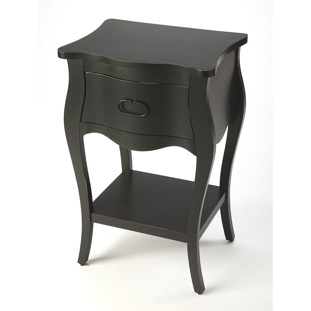 Company Rochelle 1 Drawer Nightstand, Black. Picture 1