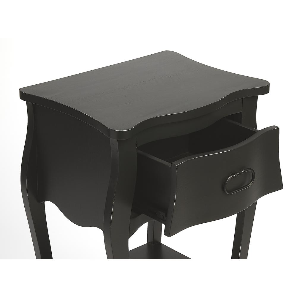 Company Rochelle 1 Drawer Nightstand, Black. Picture 6