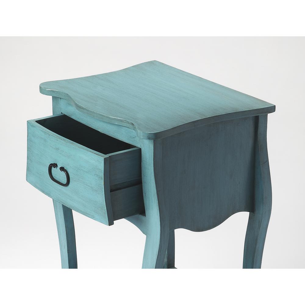 Rochelle Distressed Blue Nightstand, Rustic Blue. Picture 2