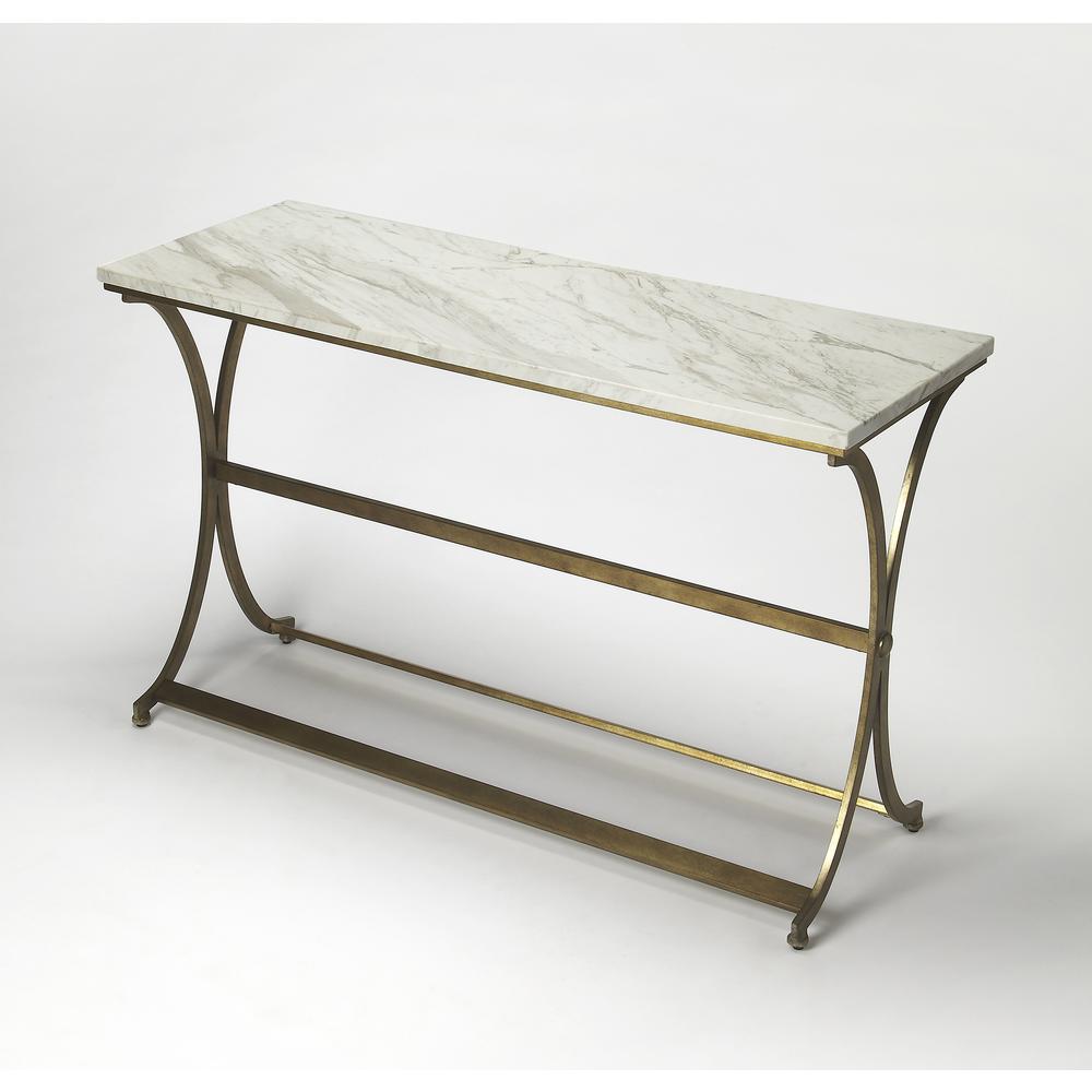 Company Pamina Marble Console Table, Gold. Picture 1