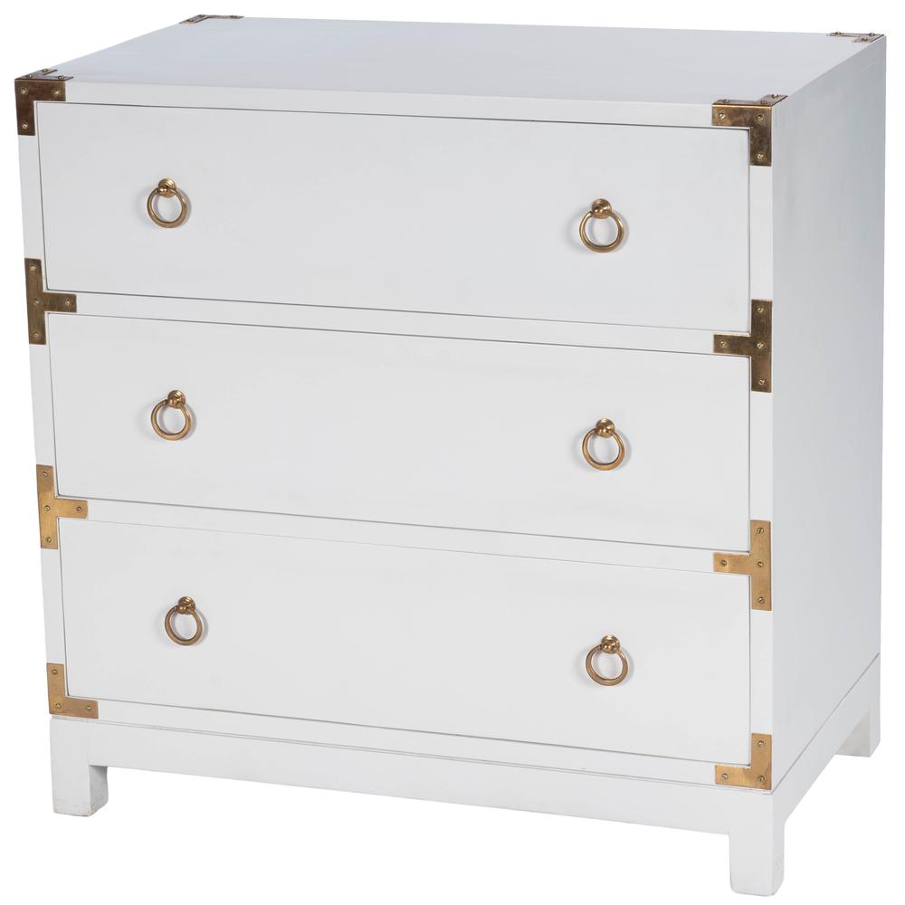 Company Forster Campaign 3 Drawer Dresser, White. Picture 1