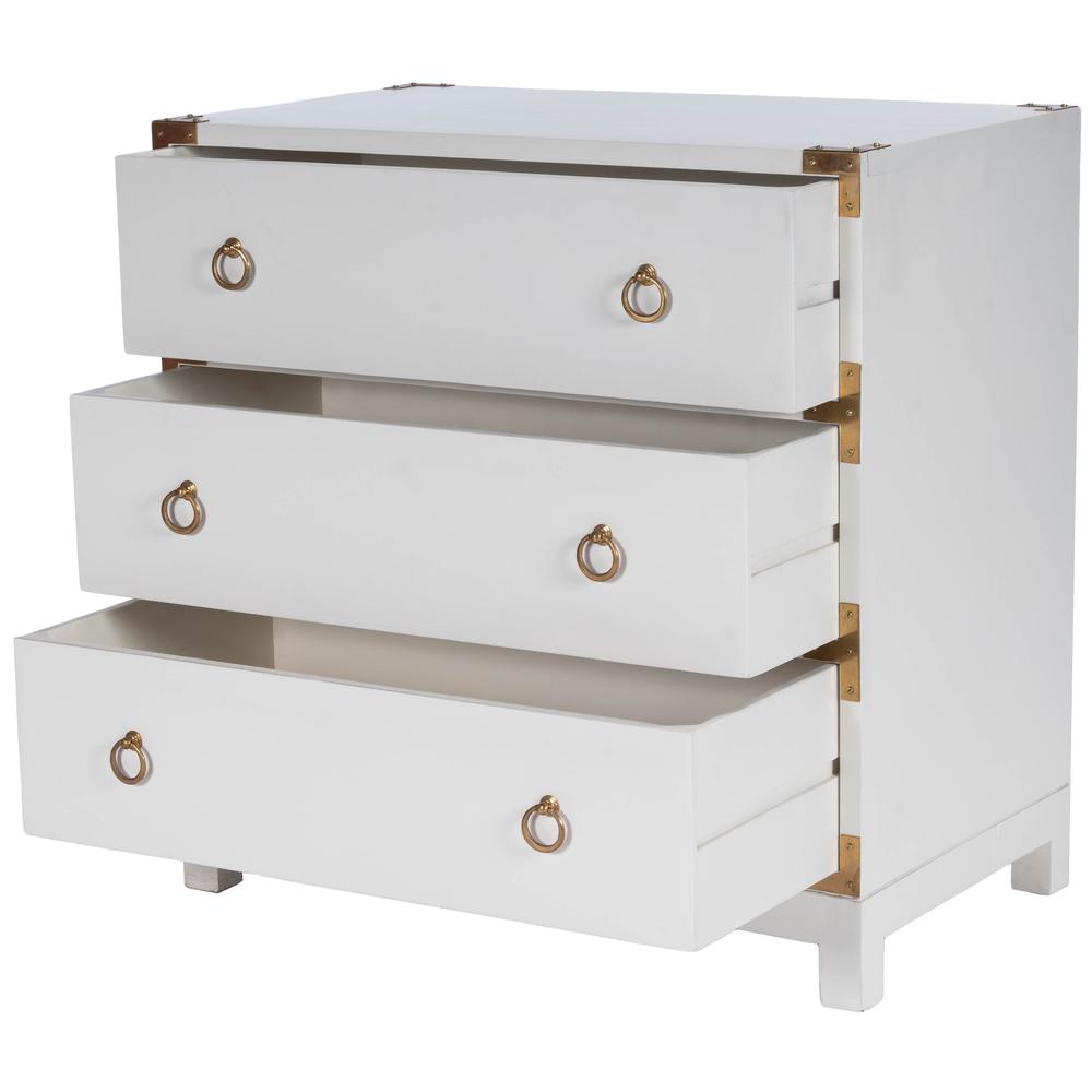Company Forster Campaign 3 Drawer Dresser, White. Picture 7
