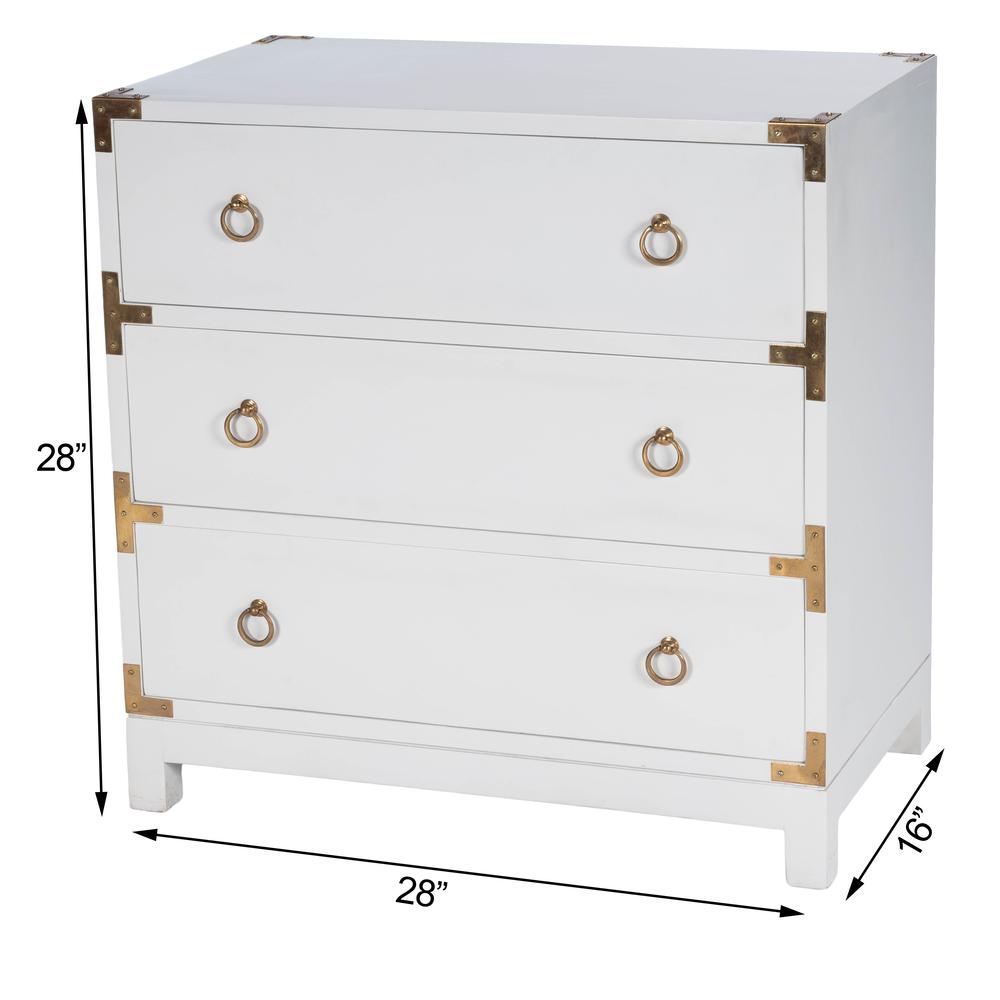 Company Forster Campaign 3 Drawer Dresser, White. Picture 12