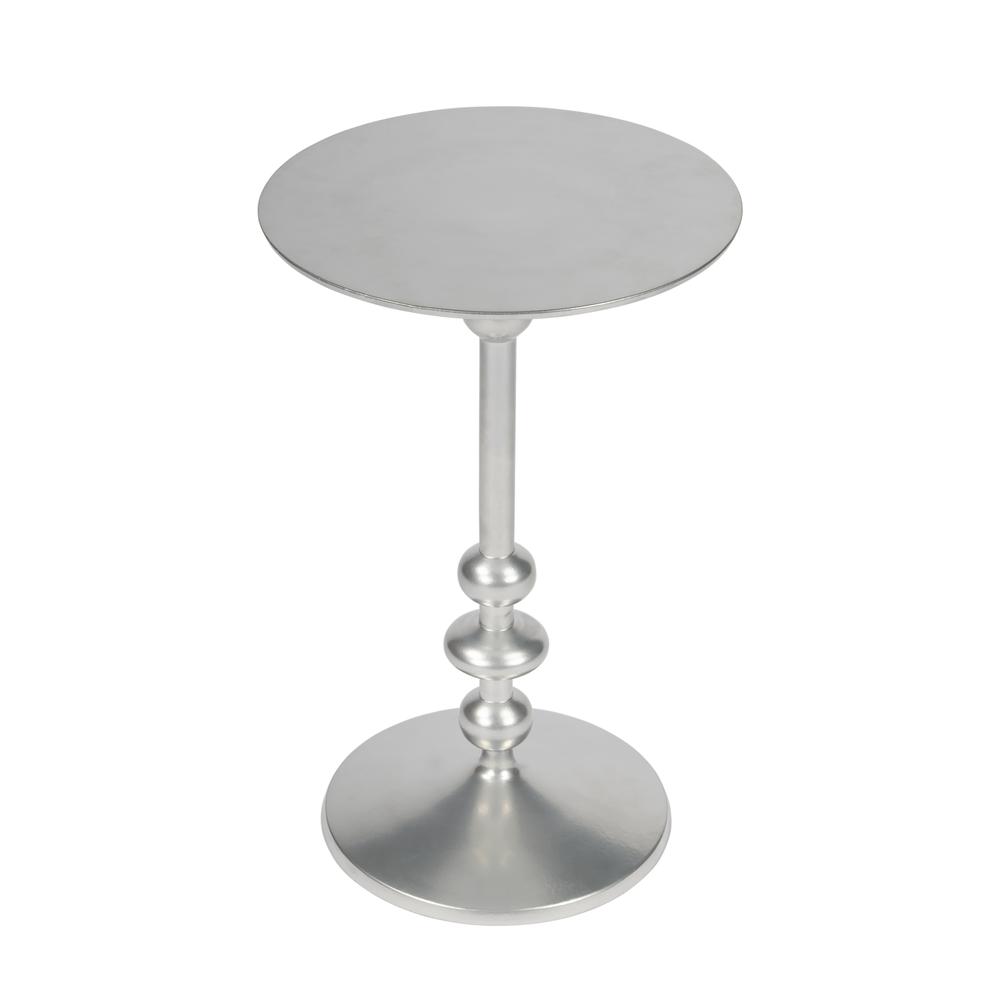 Company Zora Silver Iron Pedestal Side Table, Silver. Picture 1