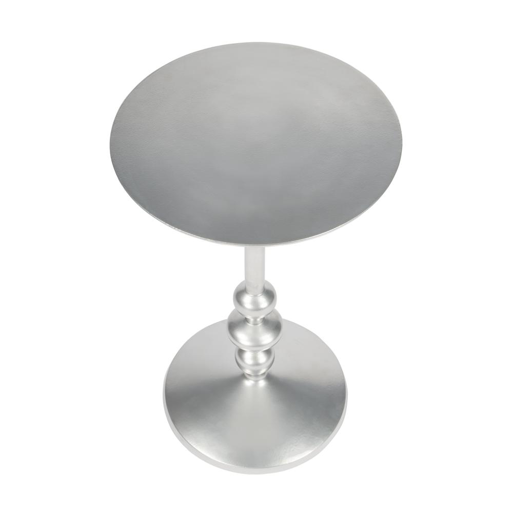 Company Zora Silver Iron Pedestal Side Table, Silver. Picture 2