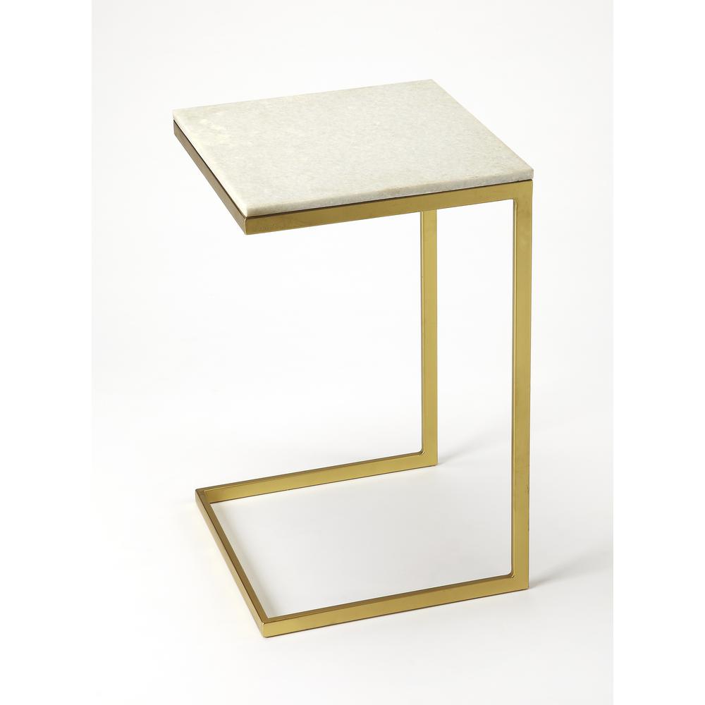 Company Lawler Marble C- Side Table, Gold. Picture 9