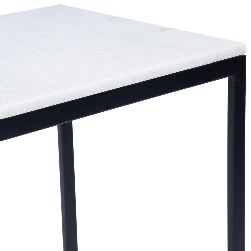Company Lawler Marble C- Side Table, Black, White. Picture 7