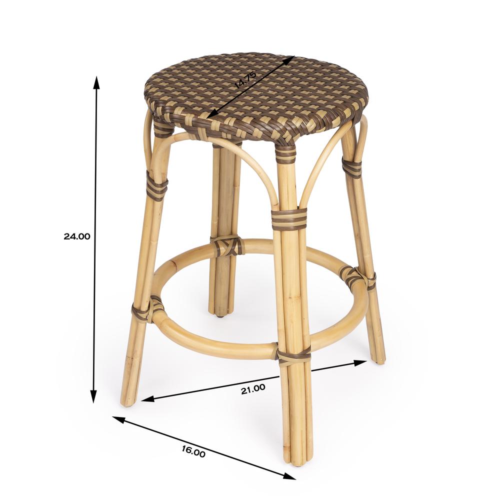 Butler Tobias Brown Rattan Counter Stool. Picture 6